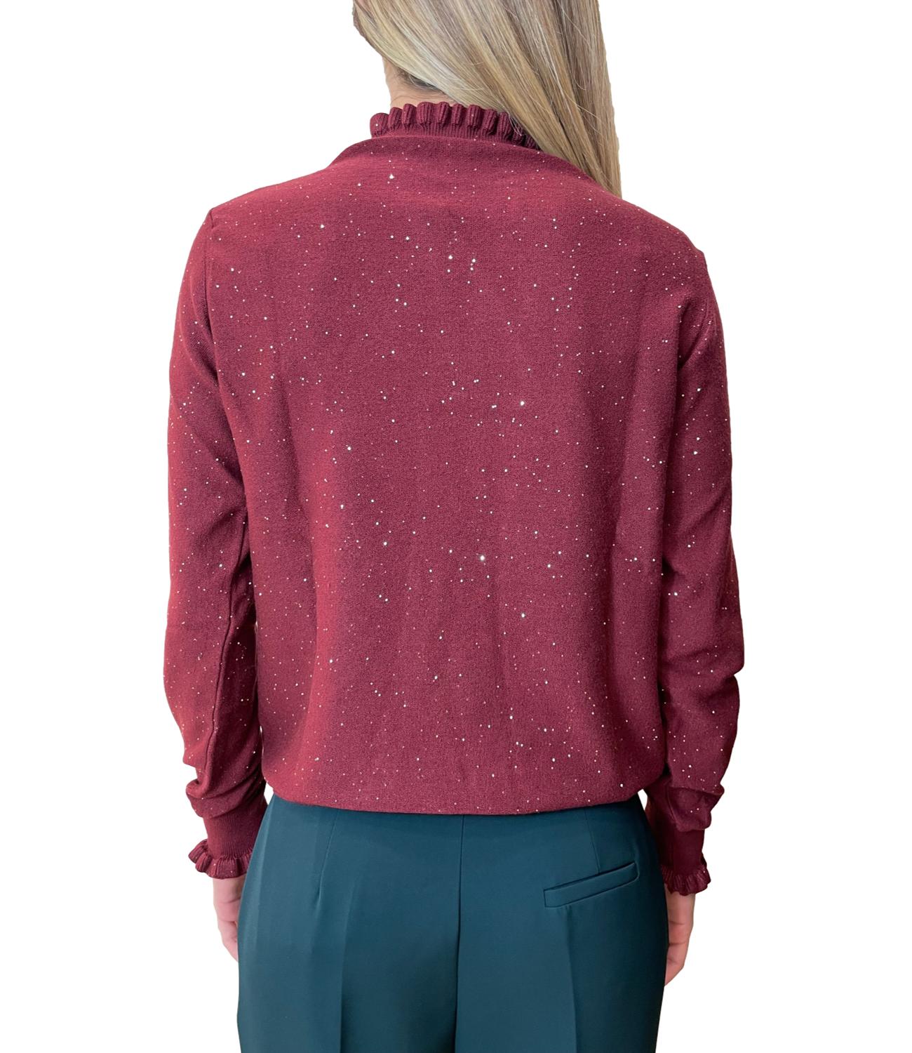 Have One Maglia Rouches Bordeaux Donna