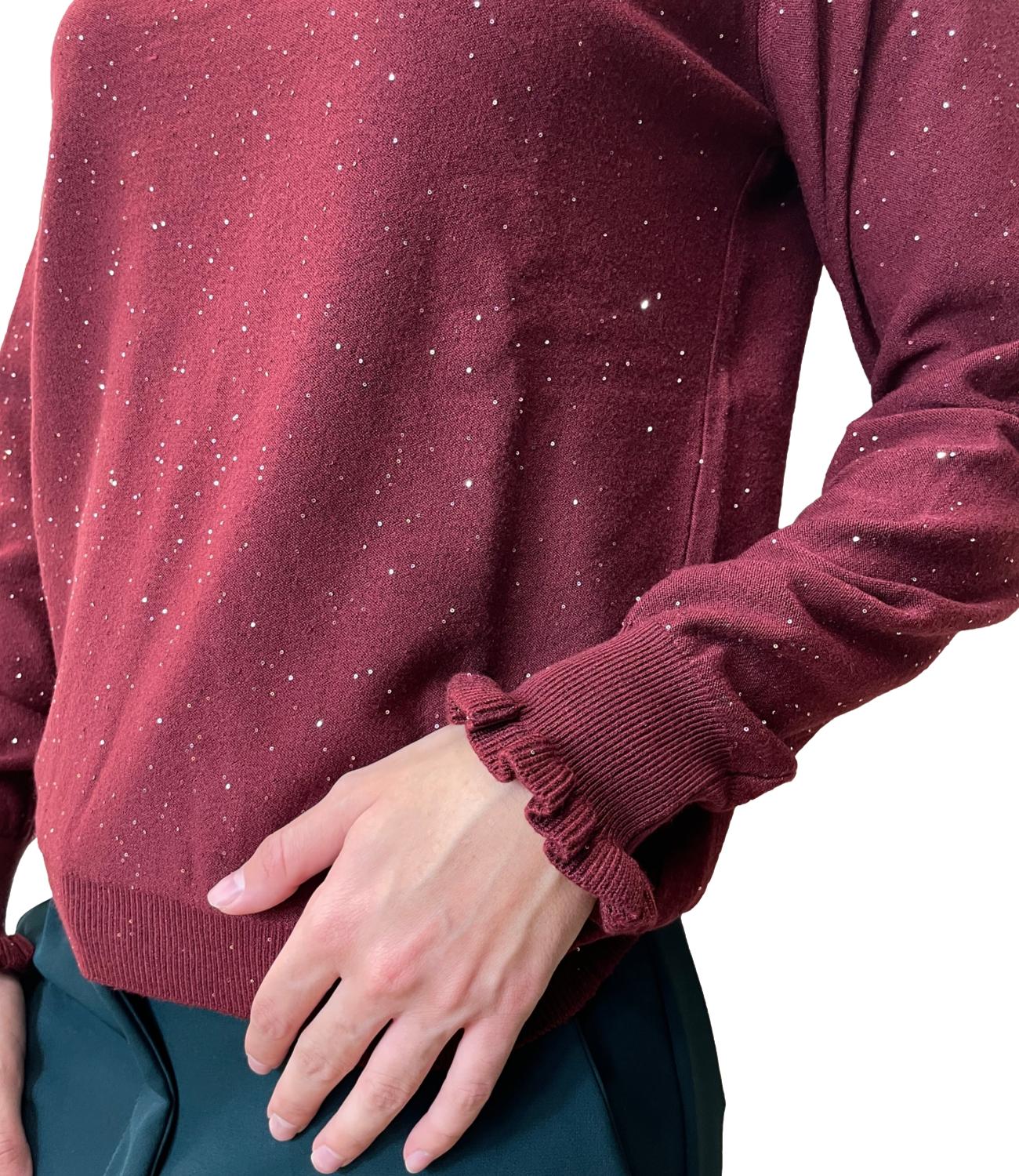 Have One Maglia Rouches Bordeaux Donna