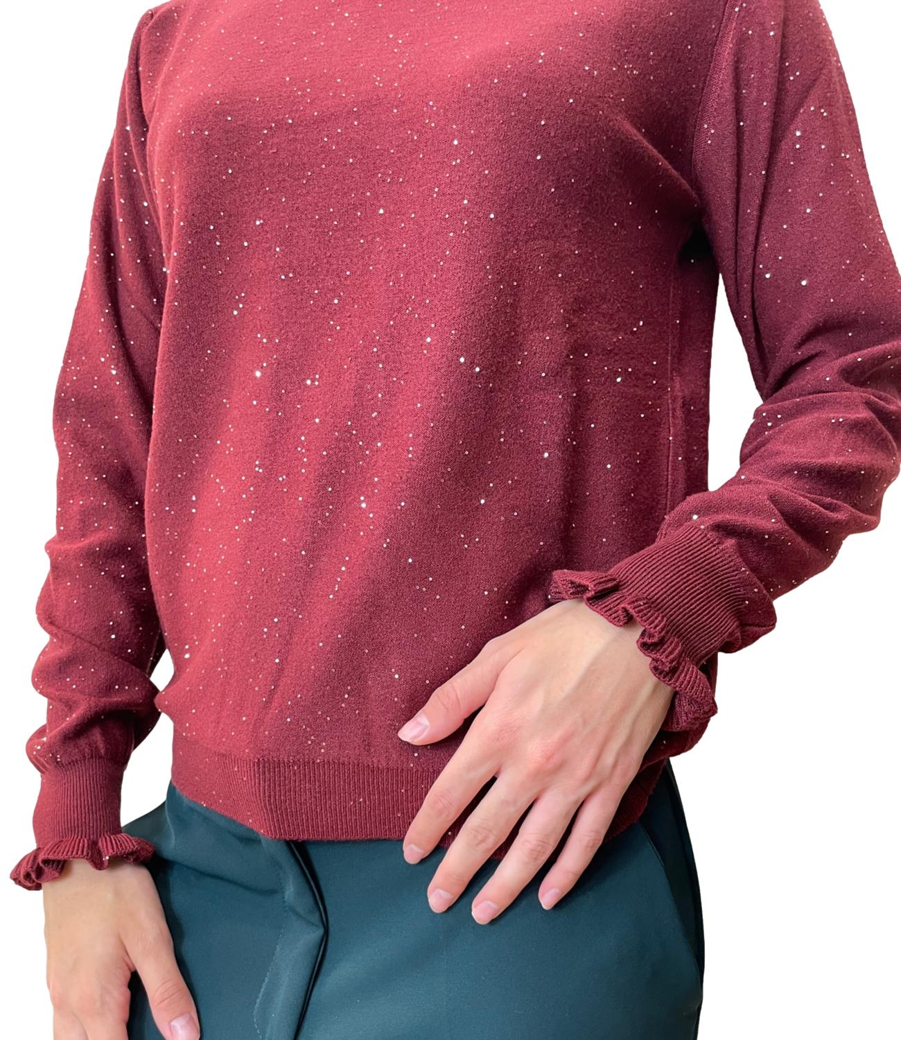 Have One Maglia Rouches Bordeaux Donna