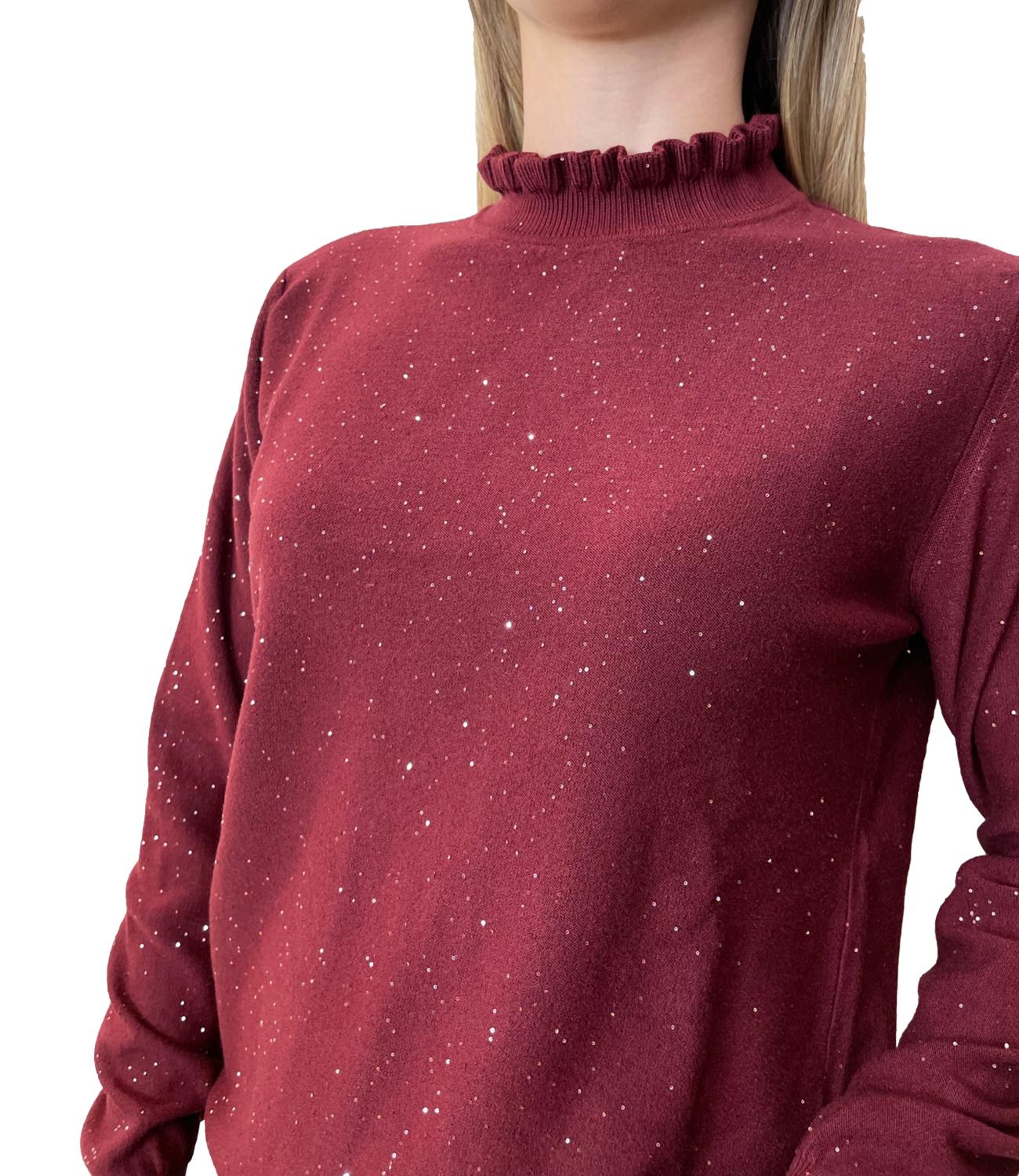 Have One Maglia Rouches Bordeaux Donna
