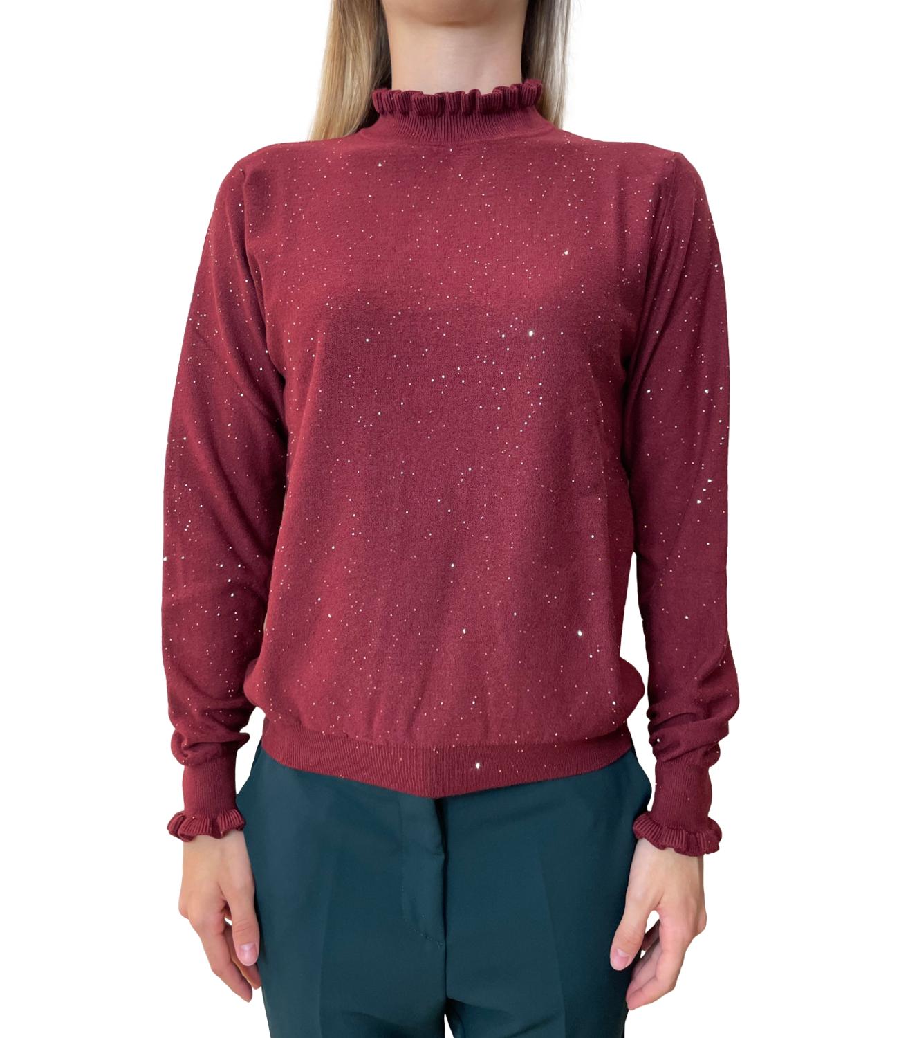 Have One Maglia Rouches Bordeaux Donna
