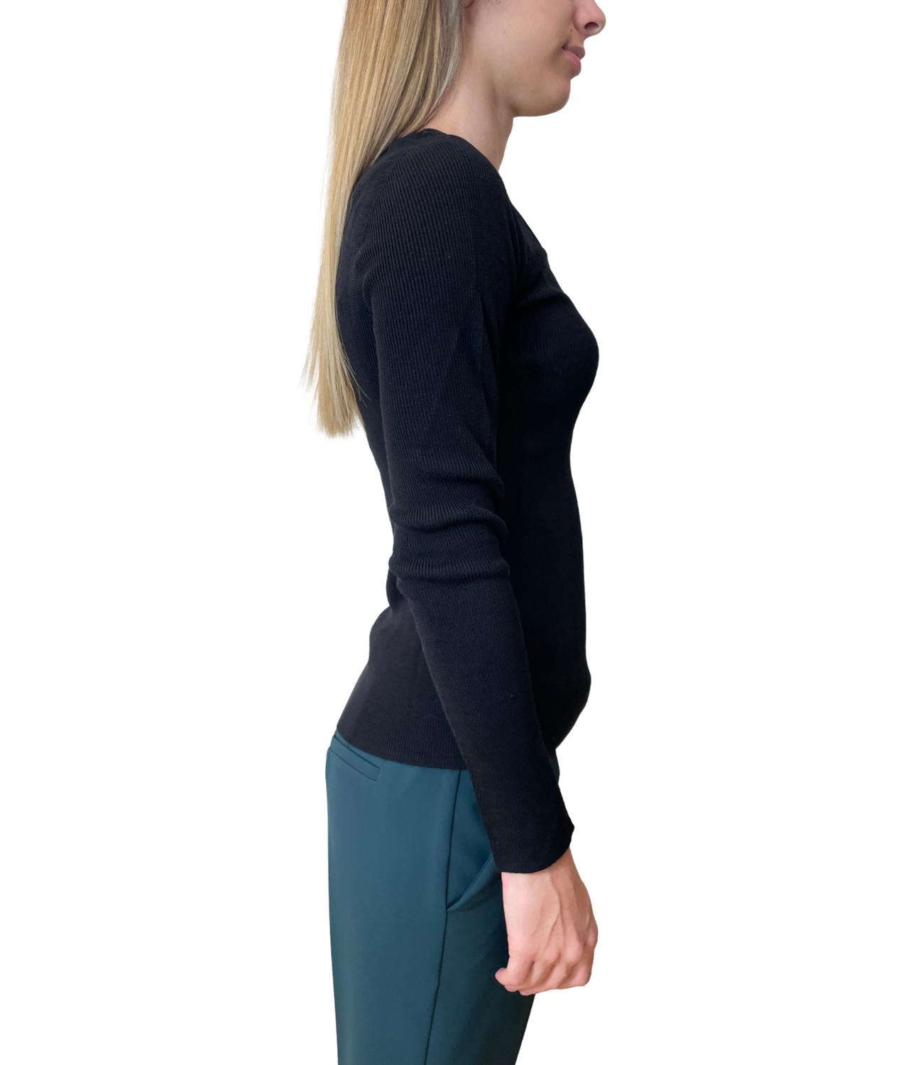 Have One Maglia Serafino Nero Donna