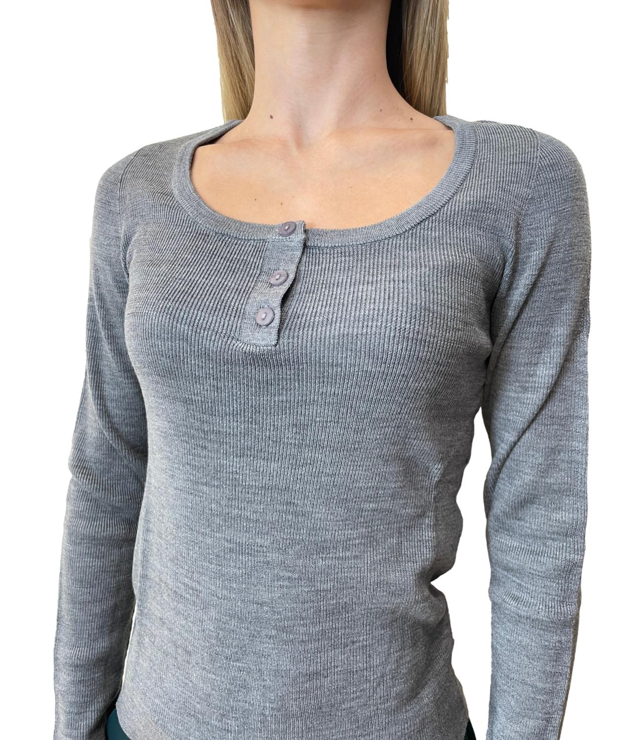 Have One Maglia Serafino Grigio Donna