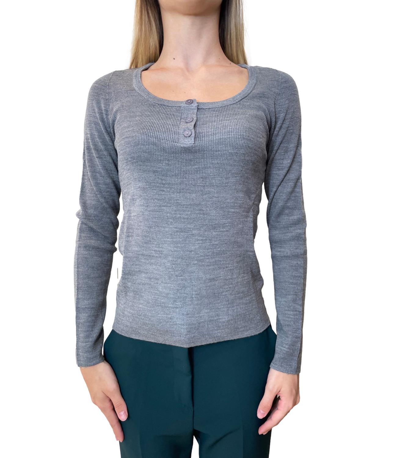 Have One Maglia Serafino Grigio Donna