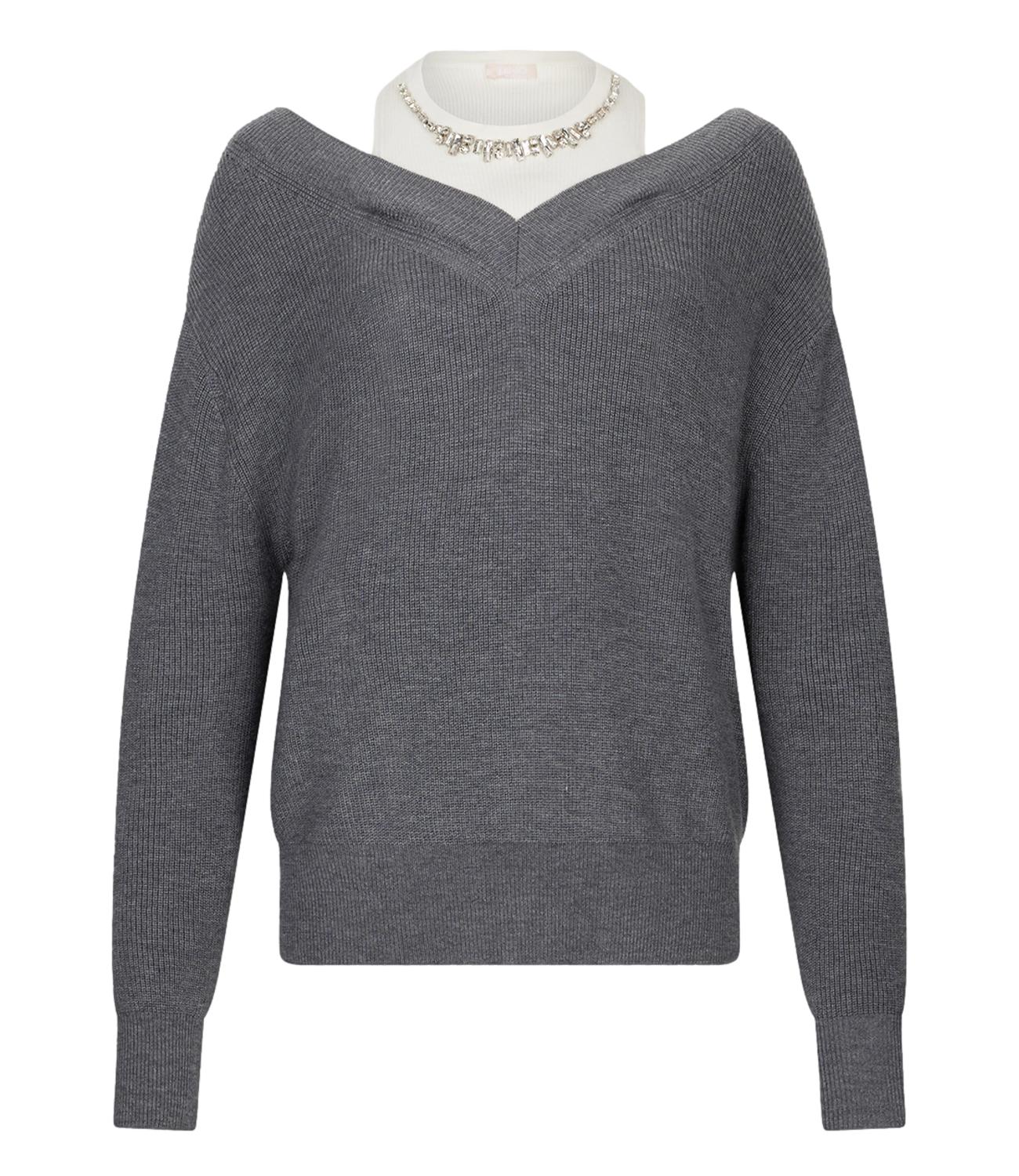 Liu Jo maglia grigia/bianca donna