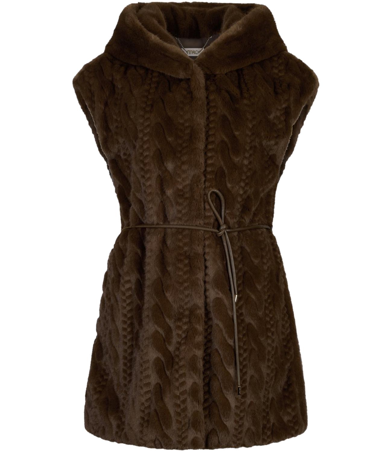 Liu Jo Gilet Pelliccia Cioccolato Donna
