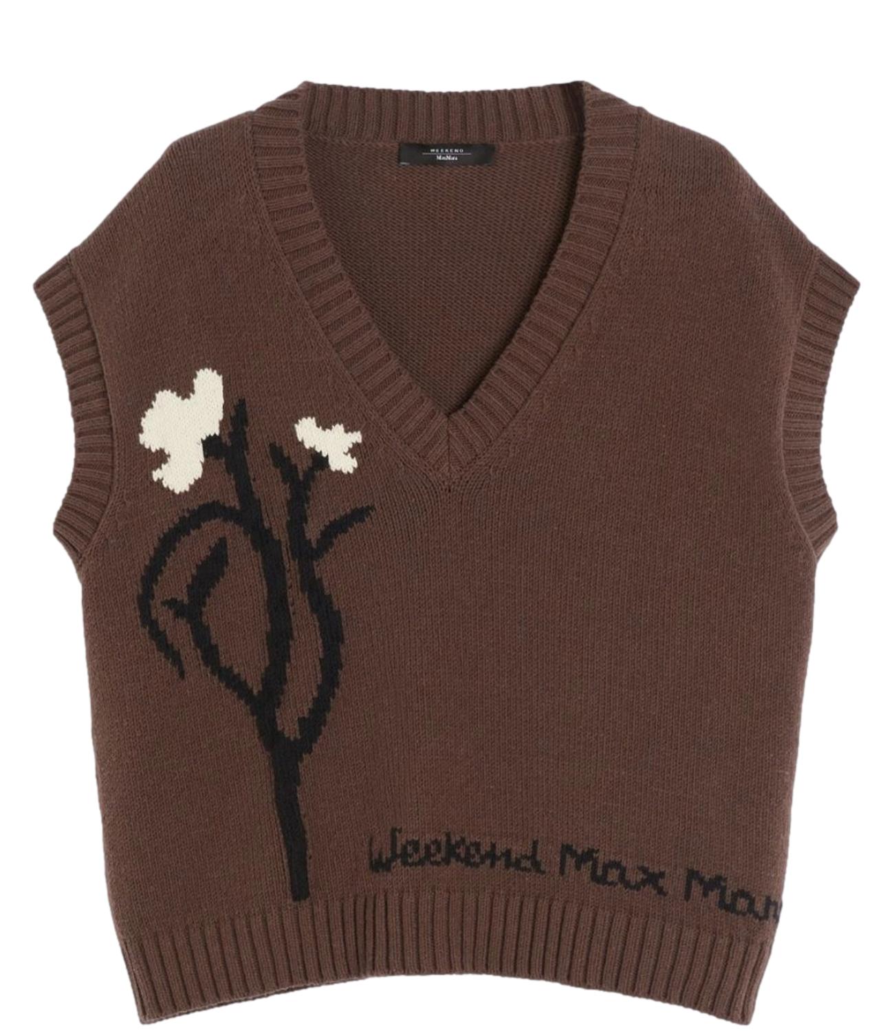 Max Mara Weekend Gilet Crusca marrone donna
