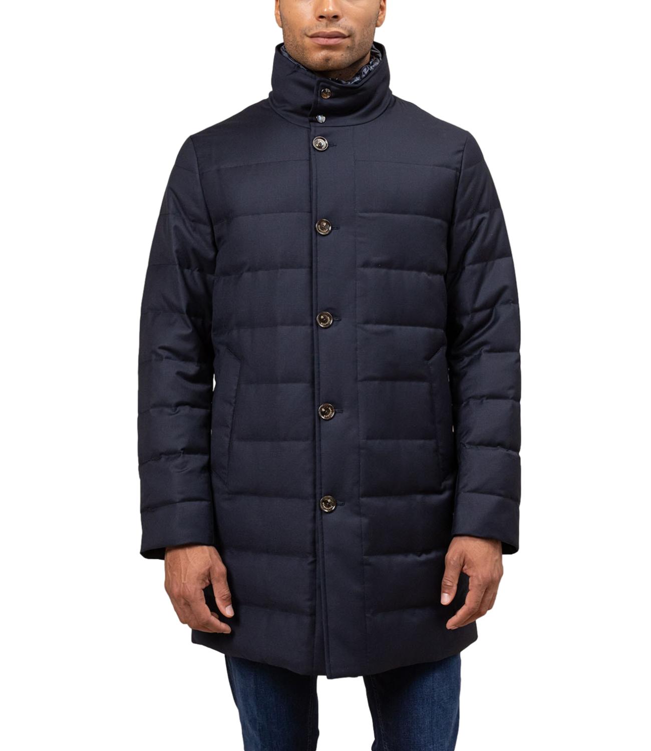 Giacca imbottita lunga uomo blu
