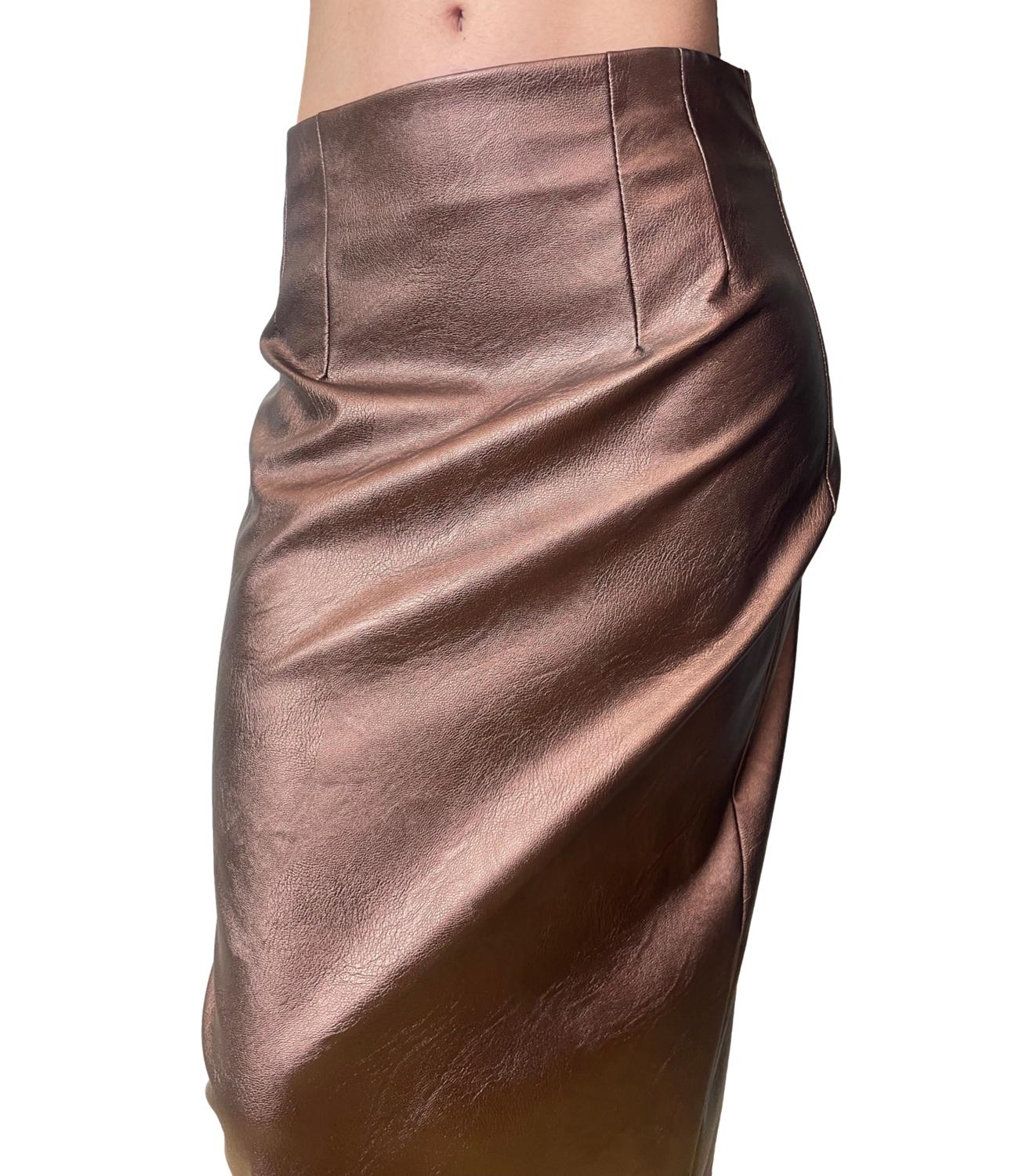 Motel Gonna Ecopelle Bronzo Donna
