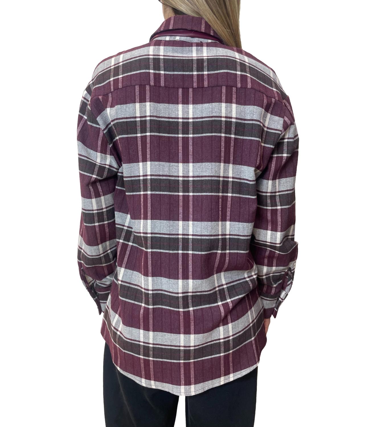 Motel Camicia Check C/Cravatta Bordeaux Donna