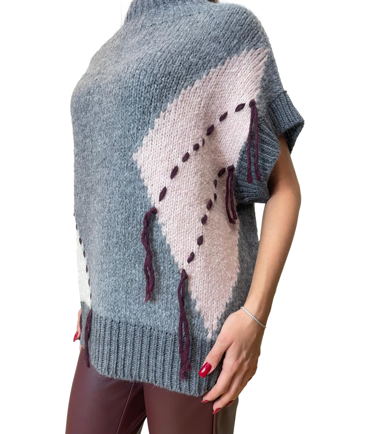 Motel Gilet Grigio Donna