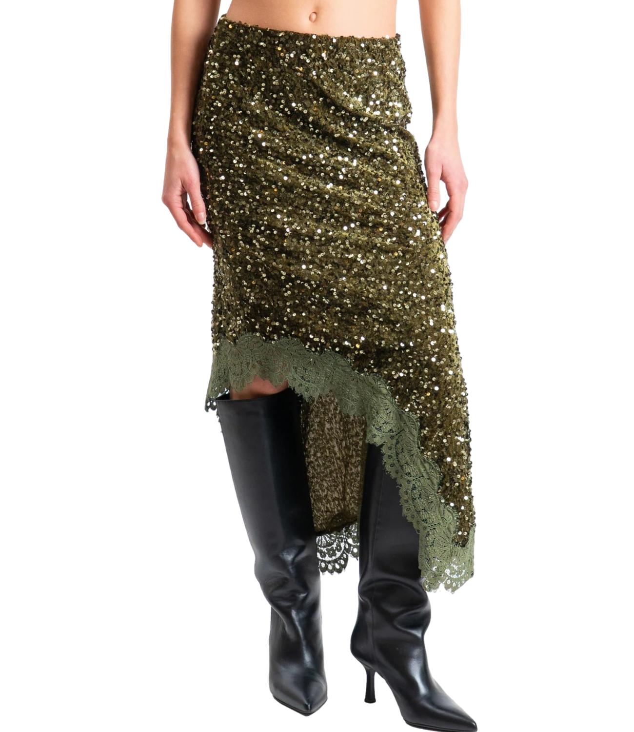 Motel Gonna Paillettes Militare Donna