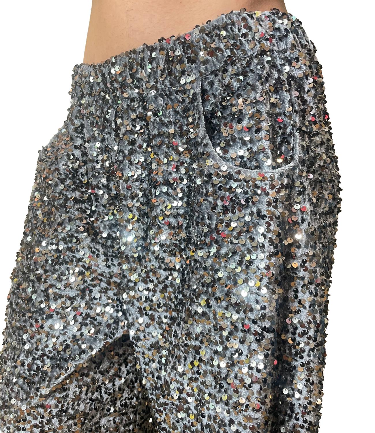 Motel Pantalone Paillettes Grigio Donna