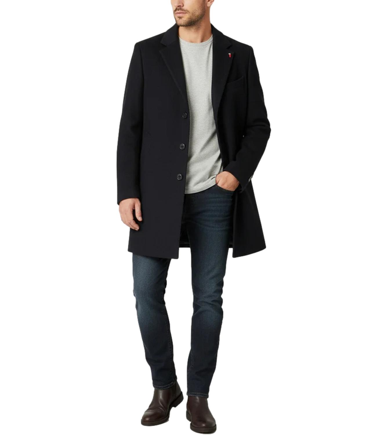 Cappotto denver tre bottoni nero