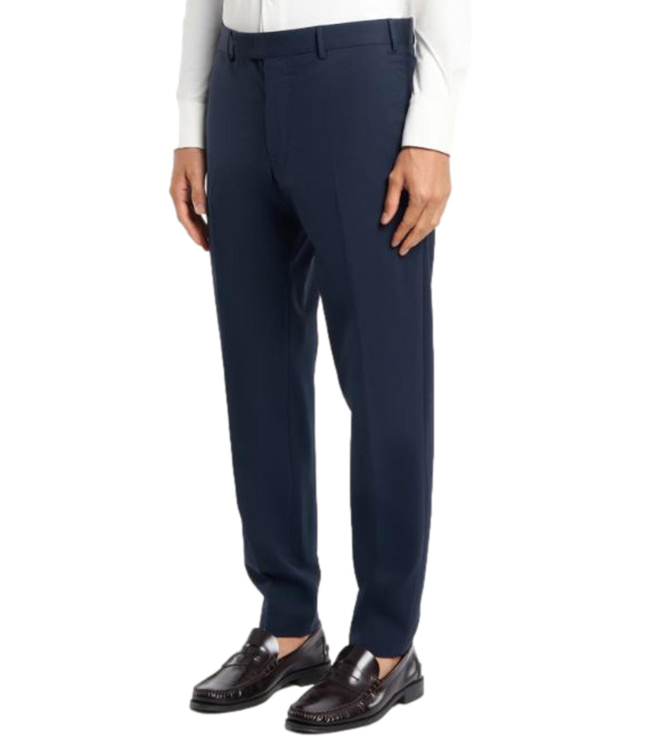Pantalone lana vergine blu