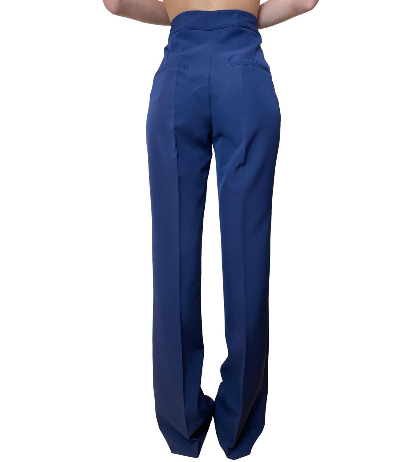 Silence Limited Pantaloni Flare Navy Donna