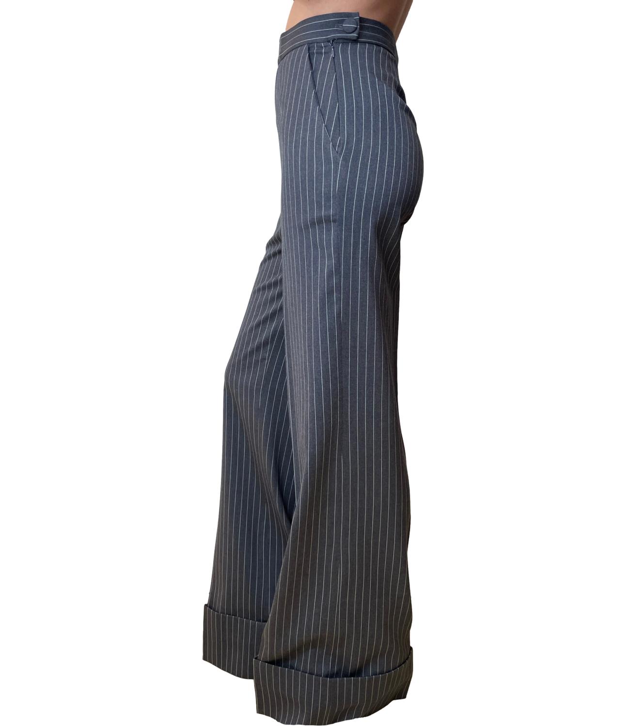 Silence Limited Pantaloni Wide Leg Dark Grey Donna