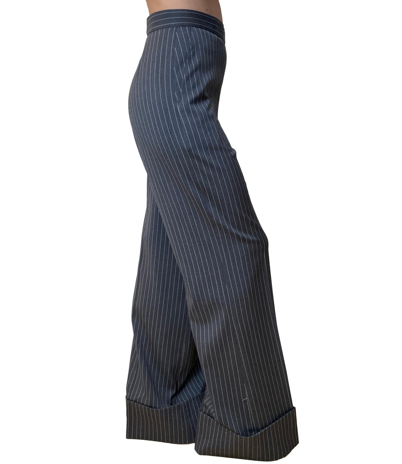 Silence Limited Pantaloni Wide Leg Dark Grey Donna