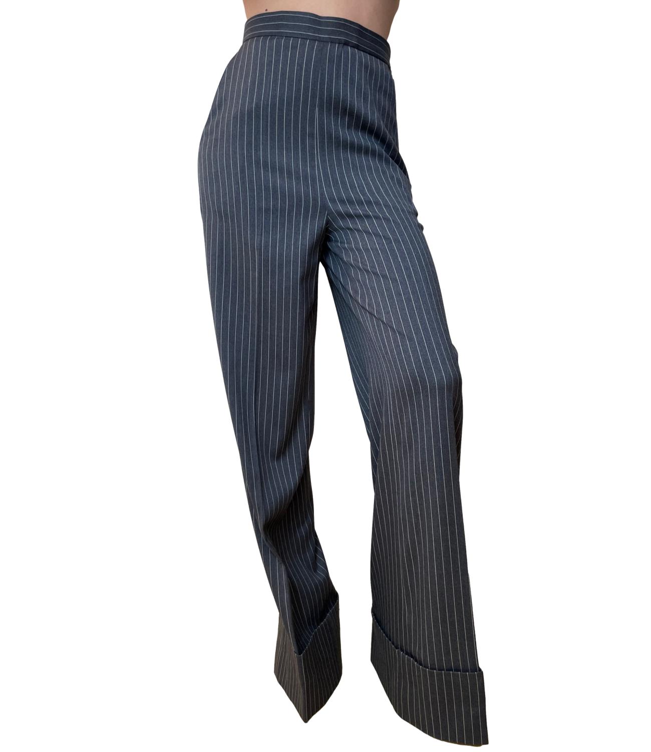 Silence Limited Pantaloni Wide Leg Dark Grey Donna
