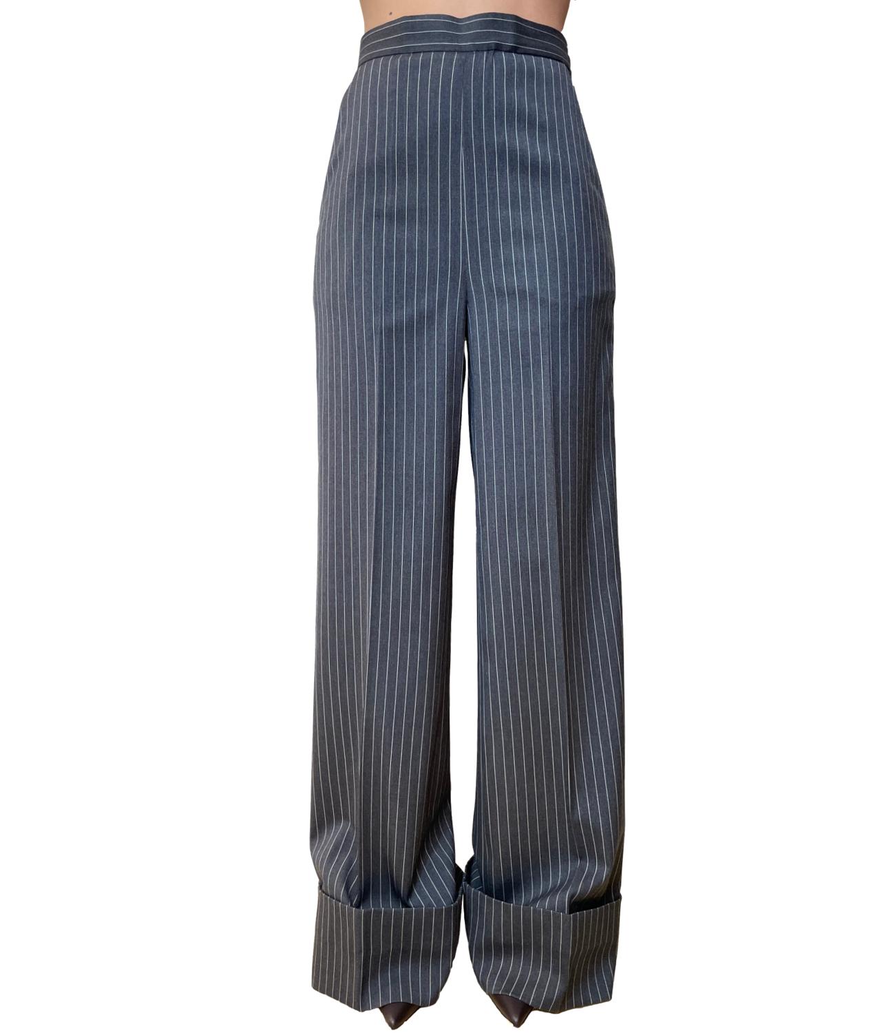 Silence Limited Pantaloni Wide Leg Dark Grey Donna