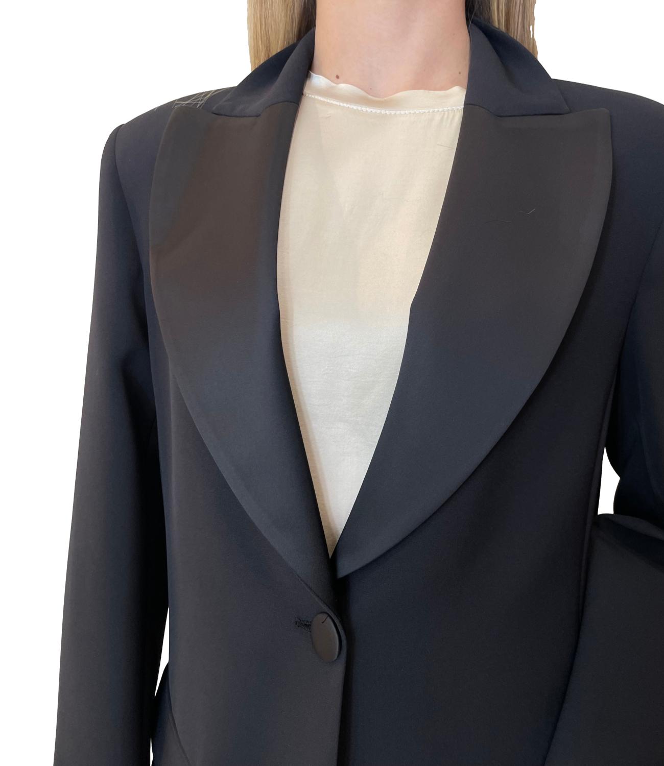 Silence Limited Cappotto Crepe Nero Donna