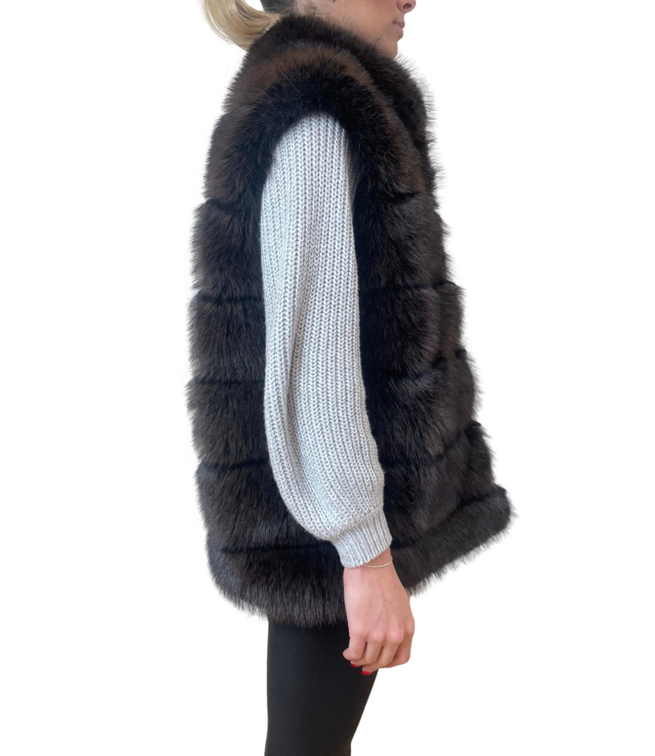 Studio It gilet eco-fur moro donna