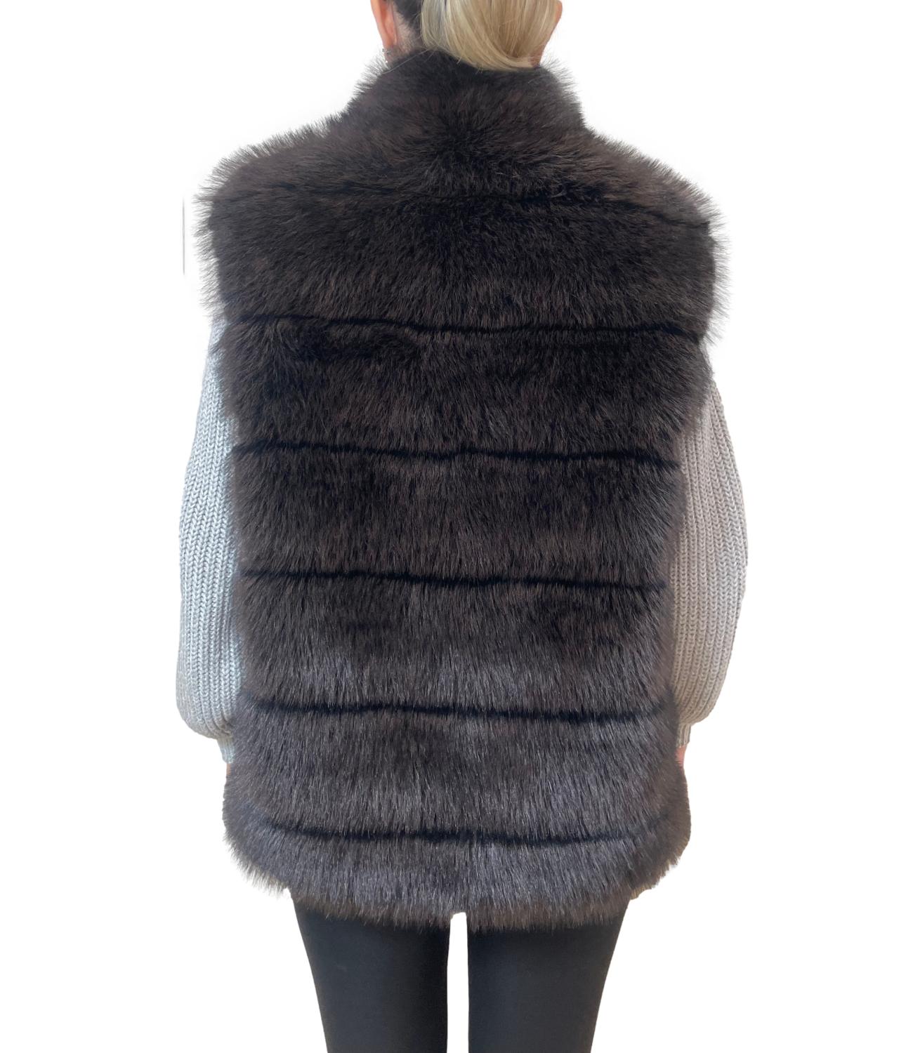 Studio It gilet eco-fur moro donna