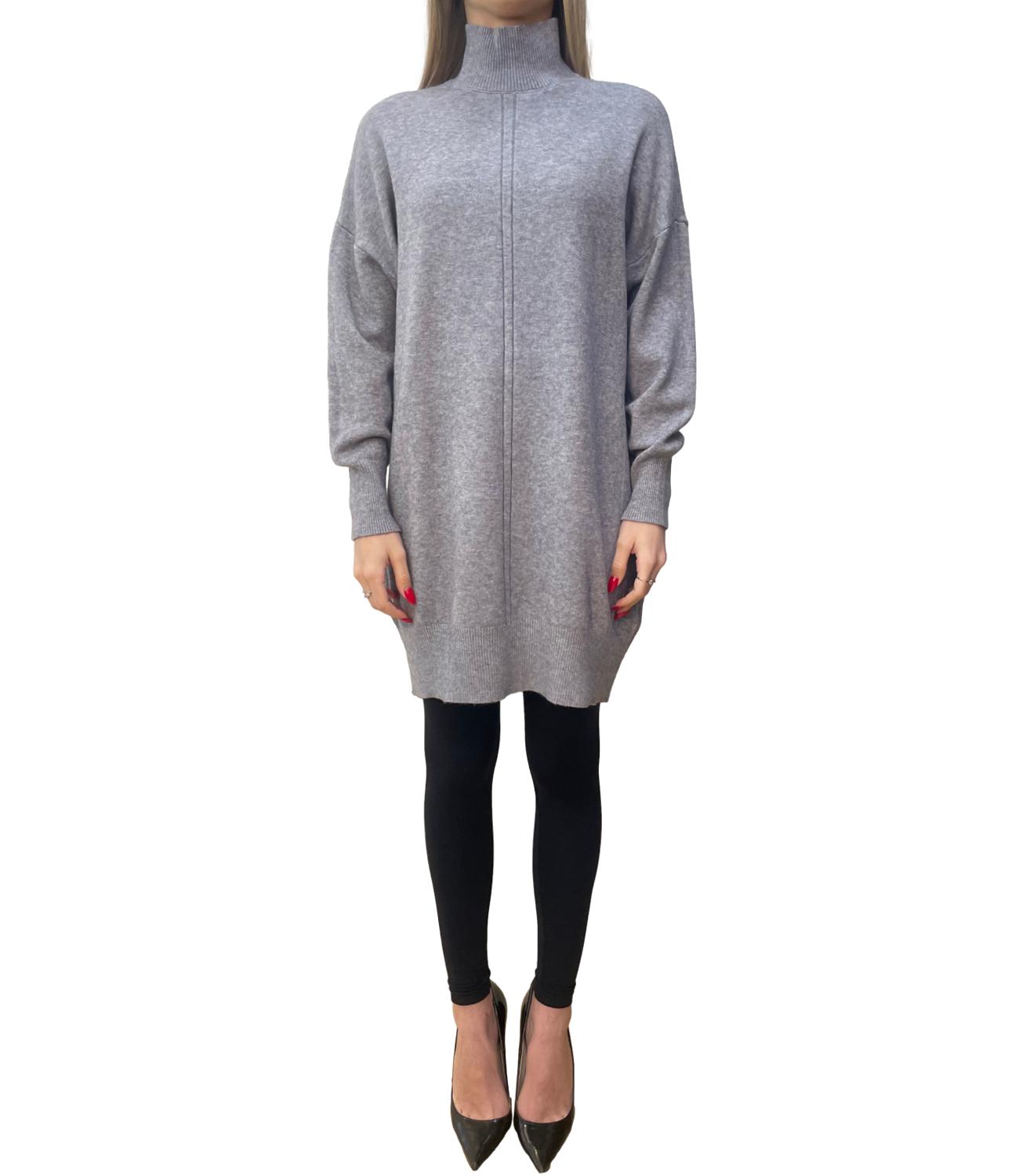 Studio It abito collo alto grigio donna