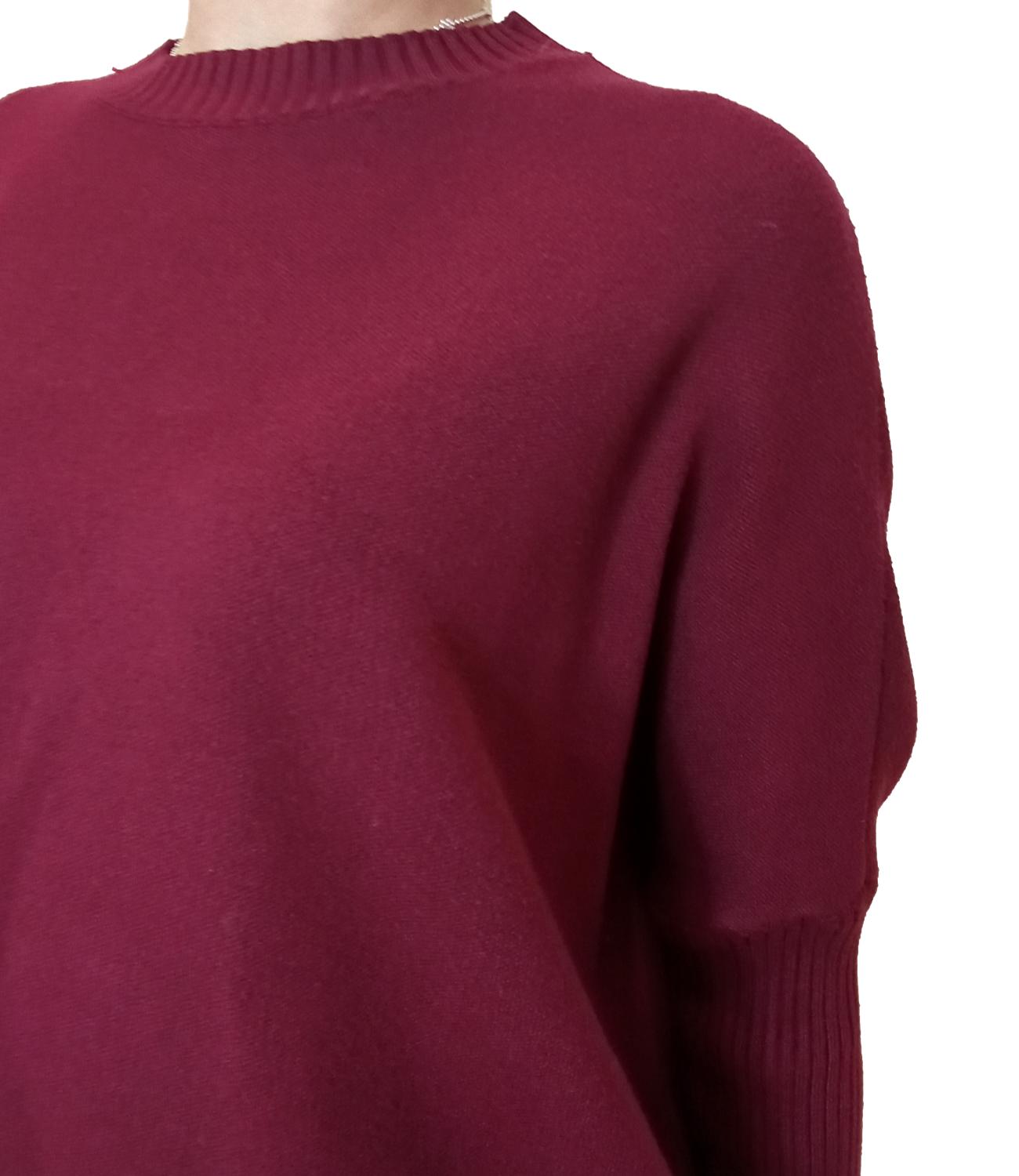 Studio It Maglia Frange Bordeaux Donna