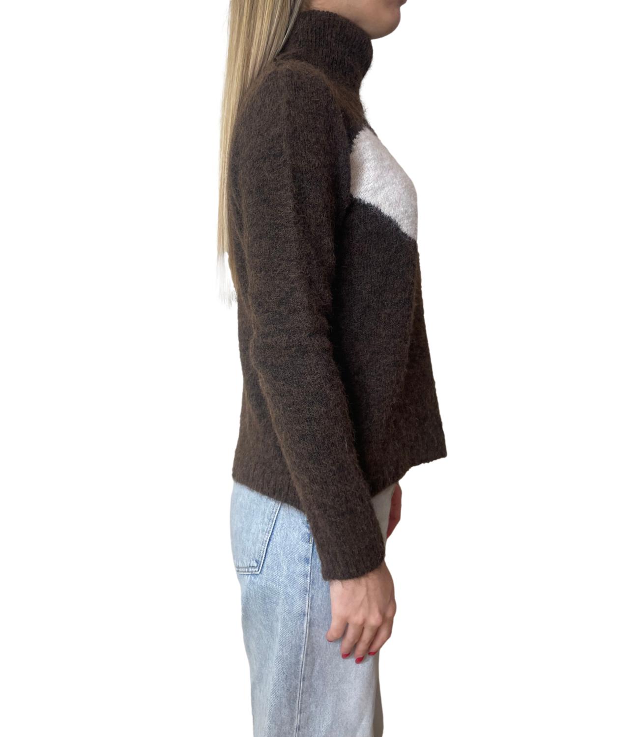 Susy Mix maglia raglan cuori moro donna
