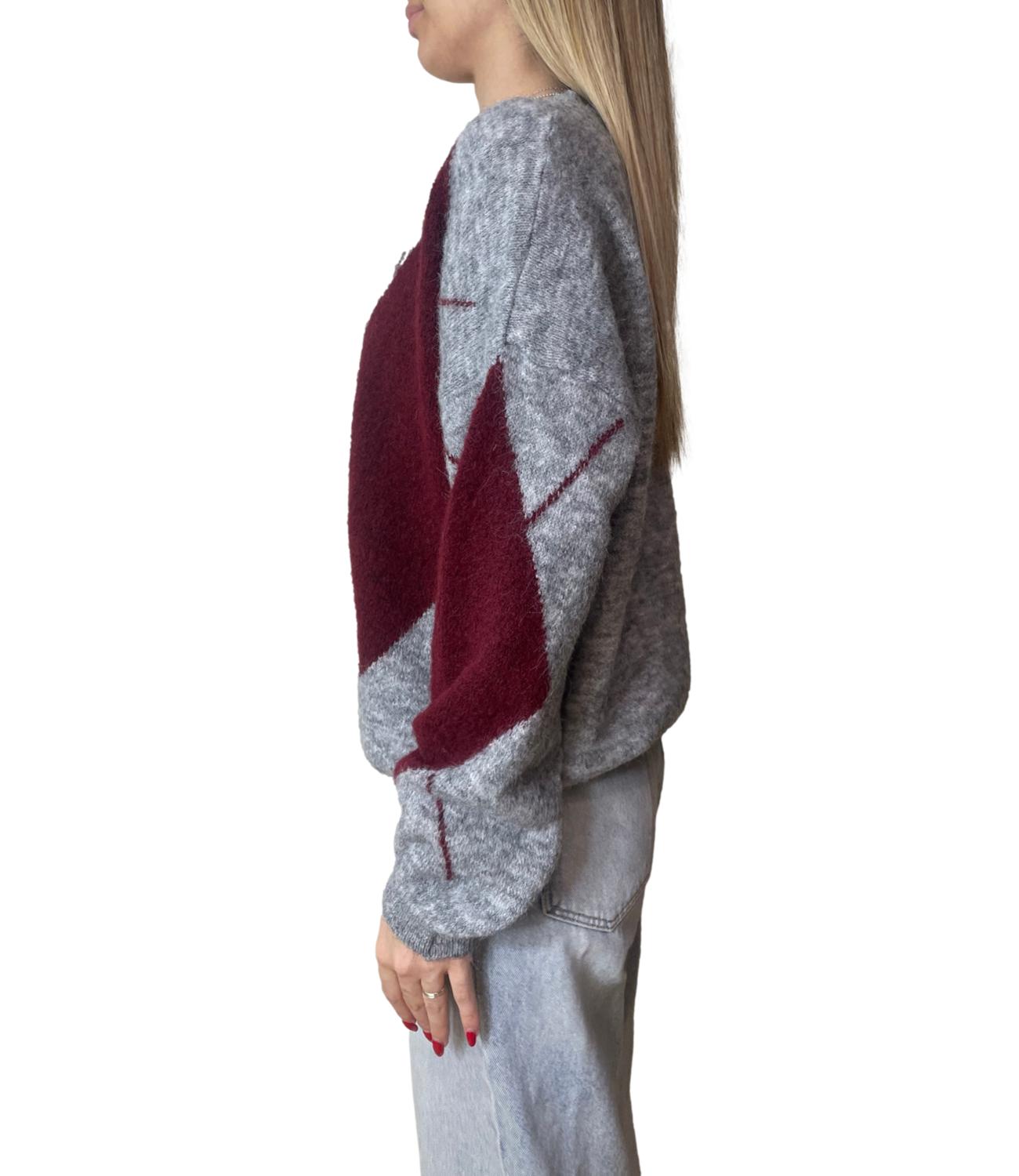 Susy mix cardigan rombi grigio donna
