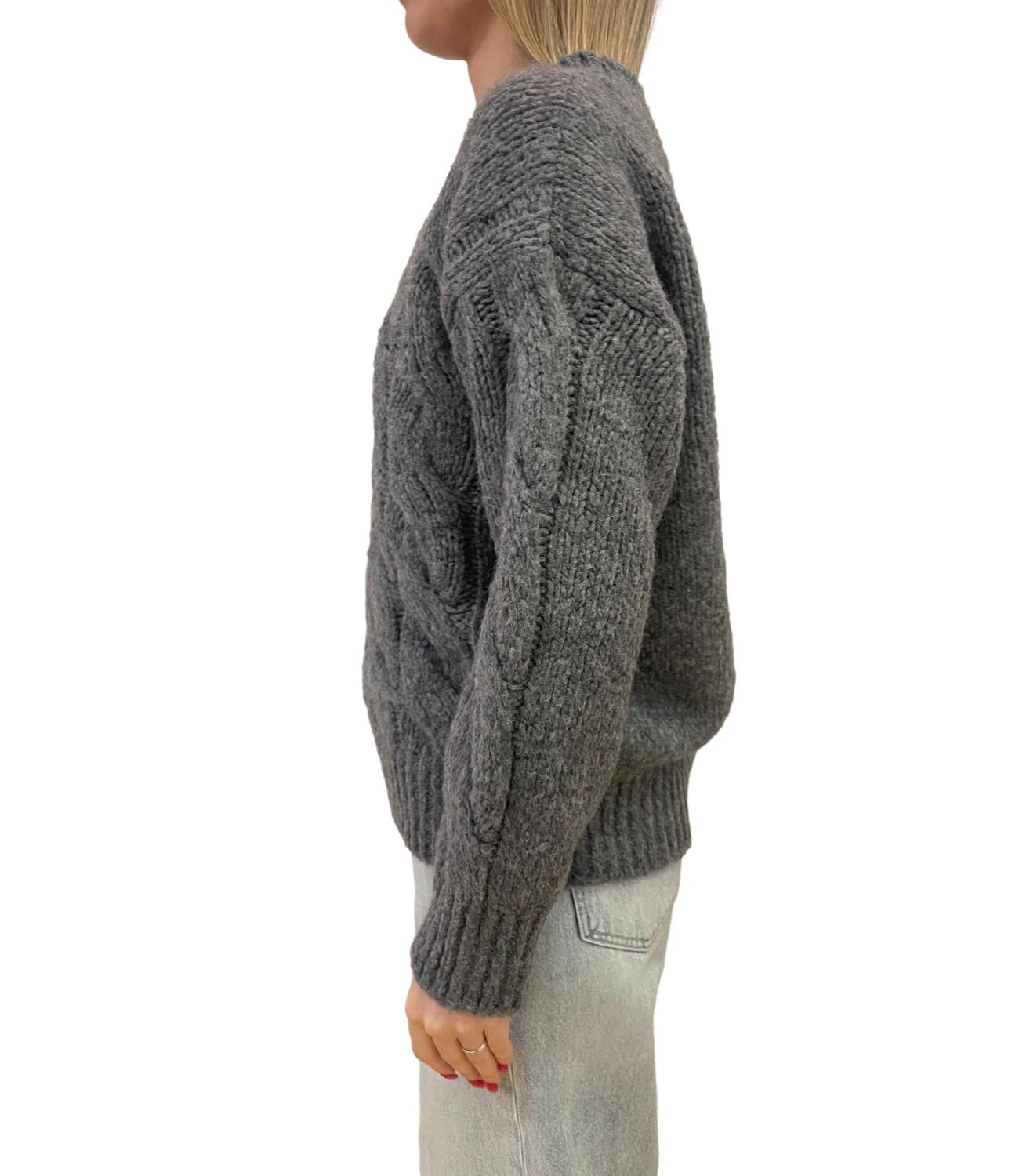 Vicolo Maglia Trecce Grigio Donna