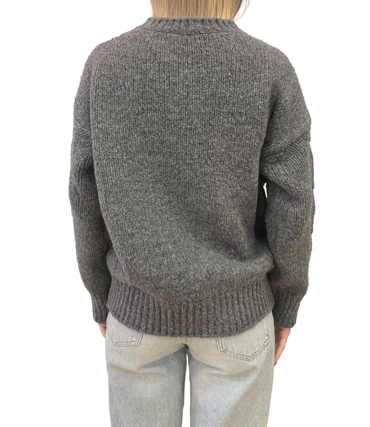 Vicolo Maglia Trecce Grigio Donna