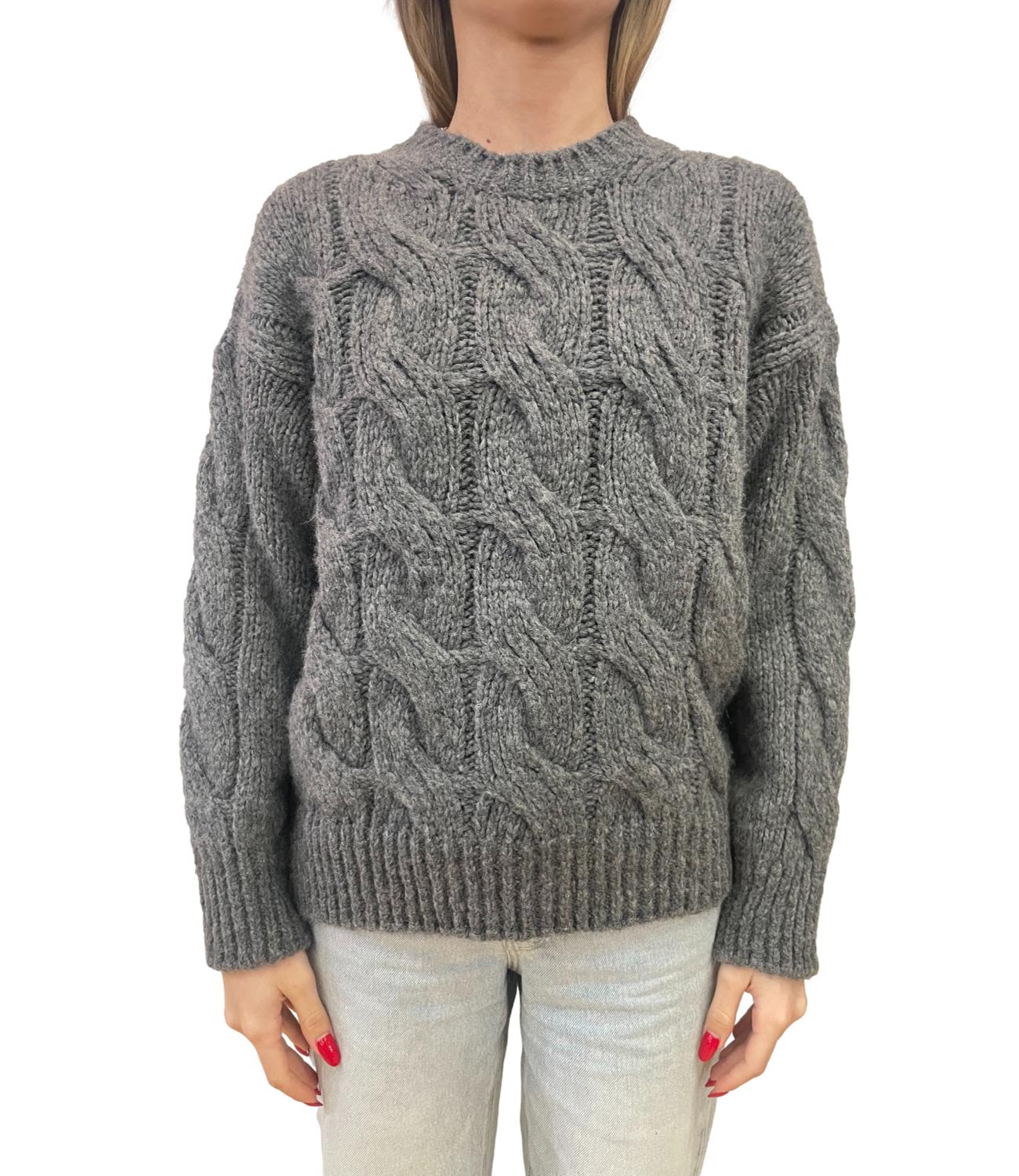 Vicolo Maglia Trecce Grigio Donna