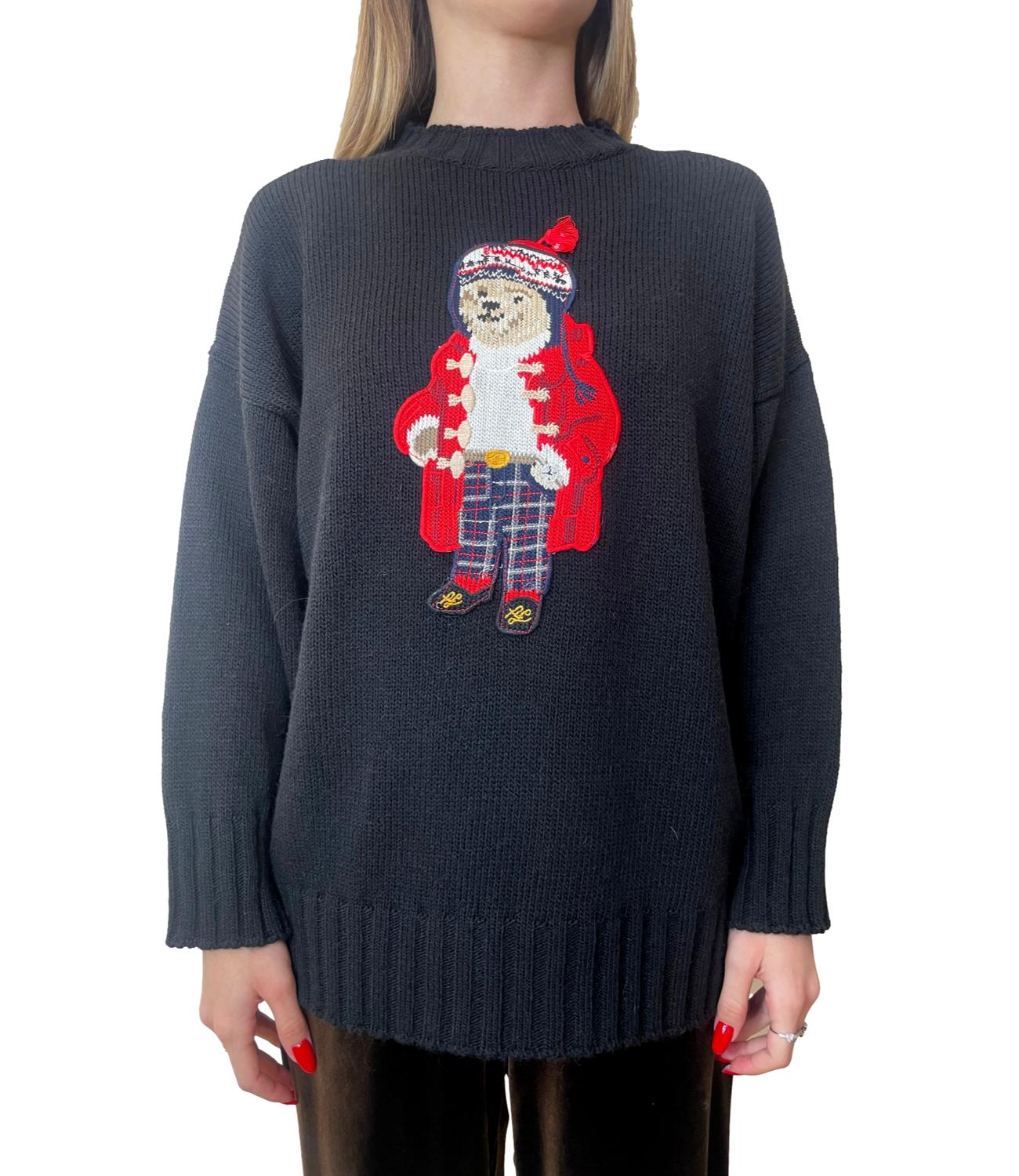 Vicolo Maglia Orsetto Alpino Nera Donna