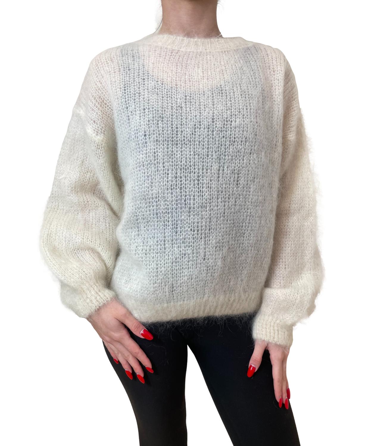 Vicolo maglia mohair panna donna