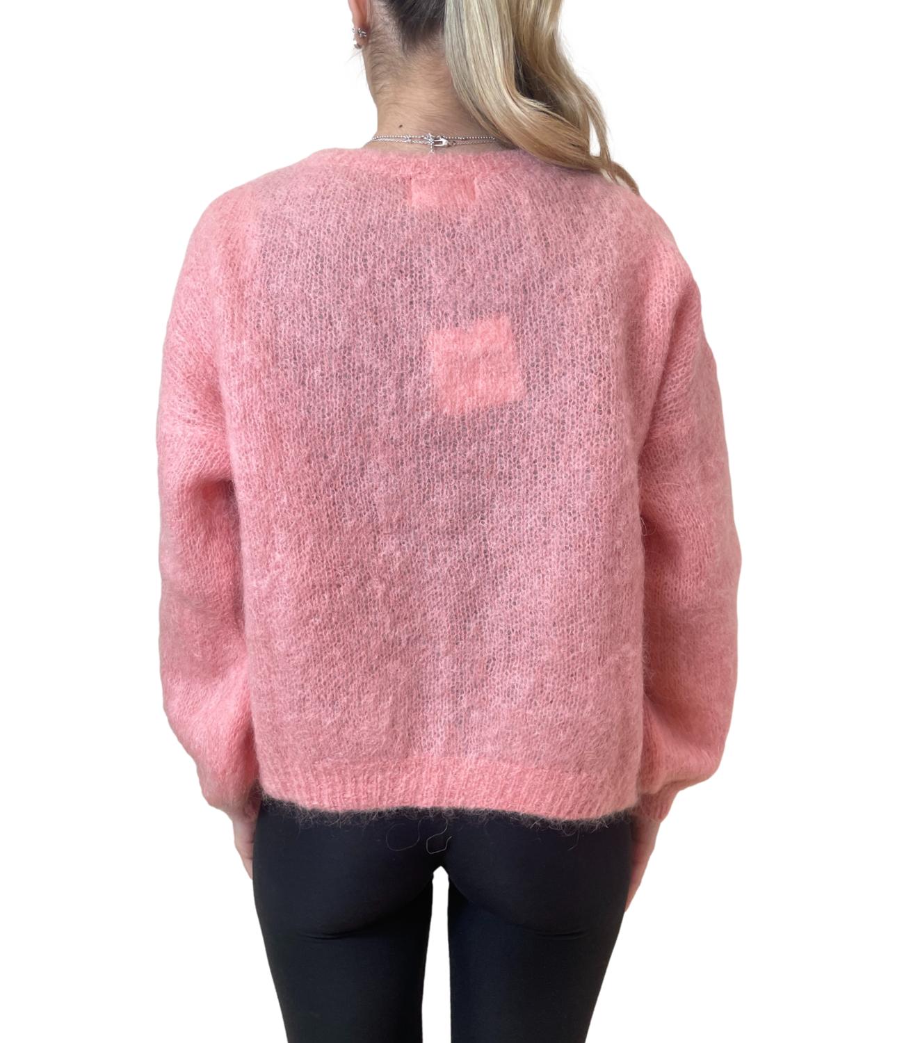 Vicolo cardigan c/bottoni gioiello rosa donna