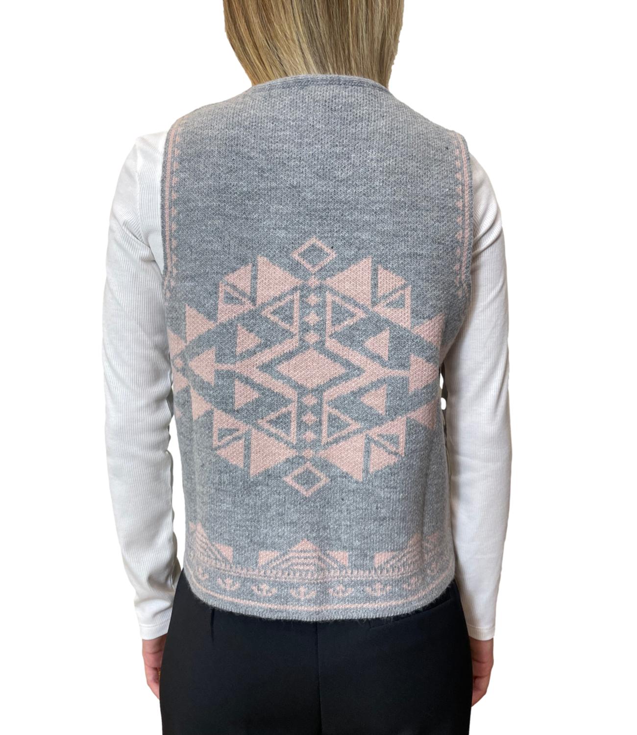 Vicolo Gilet Jacquard Grigio Donna