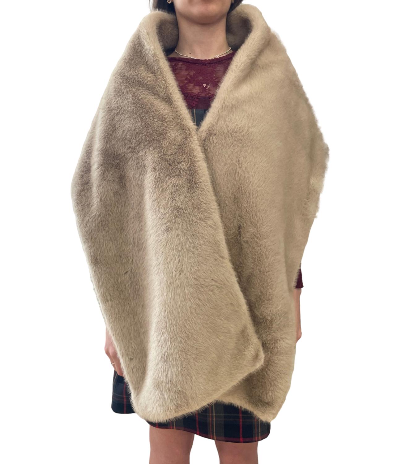 Vicolo Cappotto Scialle Beige Donna