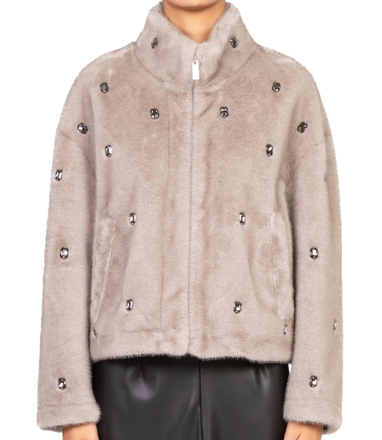 Vicolo Cappotto Ecopelliccia Tortora Donna