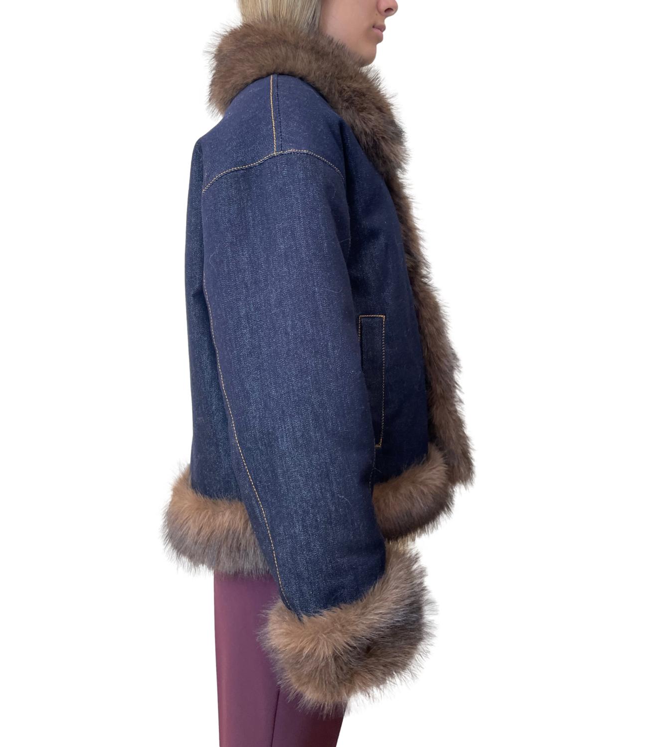 Vicolo Cappotto Denim Blu Donna