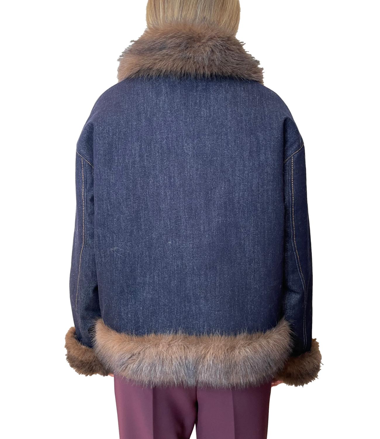 Vicolo Cappotto Denim Blu Donna