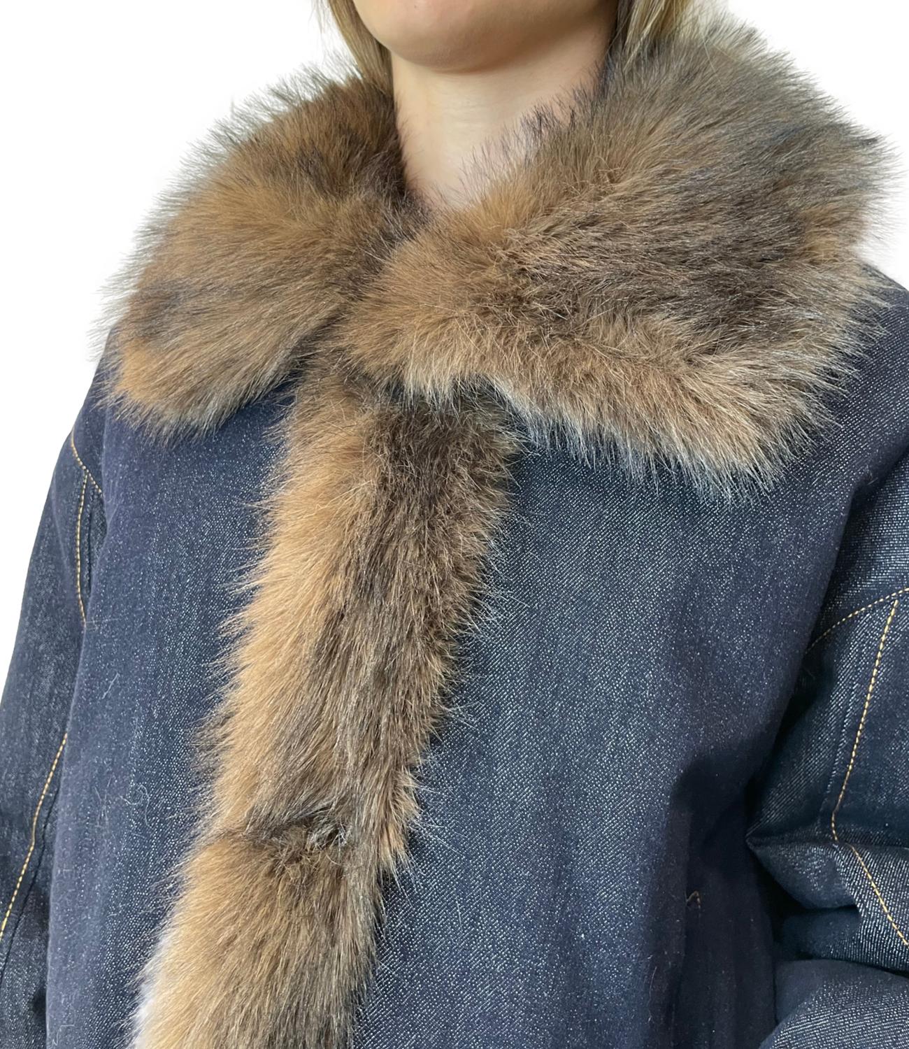 Vicolo Cappotto Denim Blu Donna