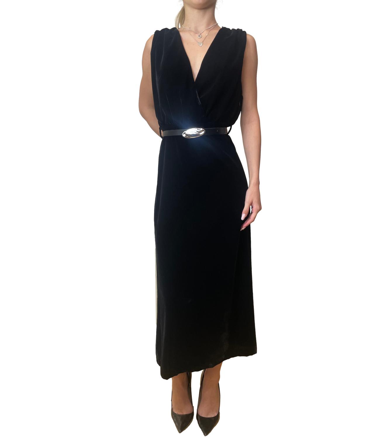 Vicolo Abito Velluto Nero Donna