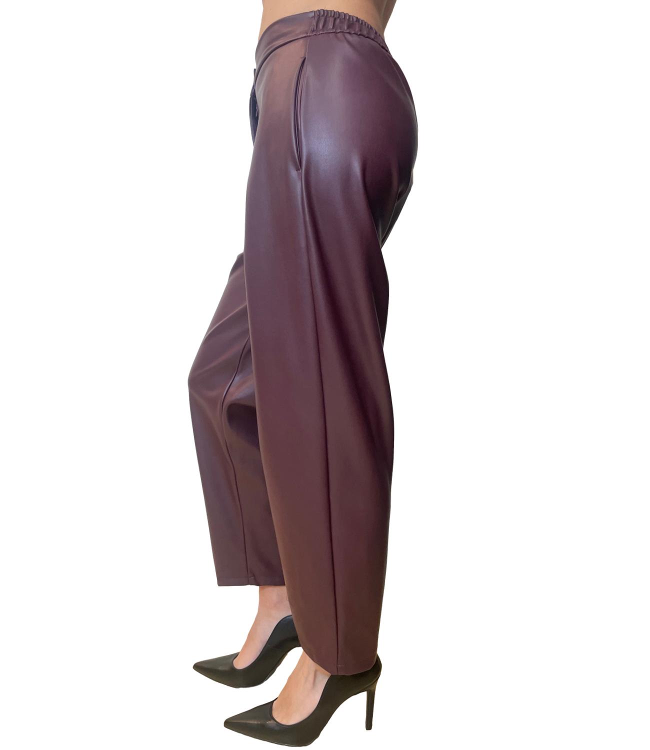 Vicolo Pantalone Ecopelle Bordeaux Donna