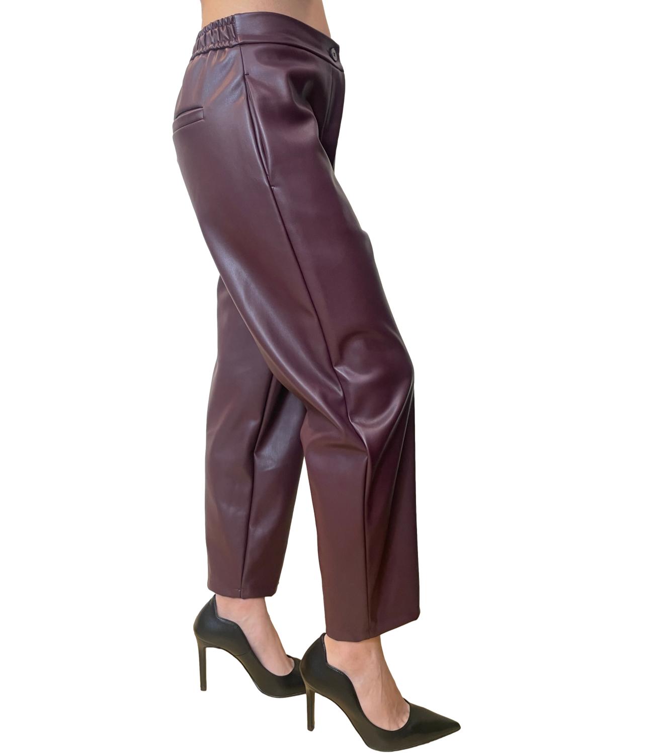 Vicolo Pantalone Ecopelle Bordeaux Donna
