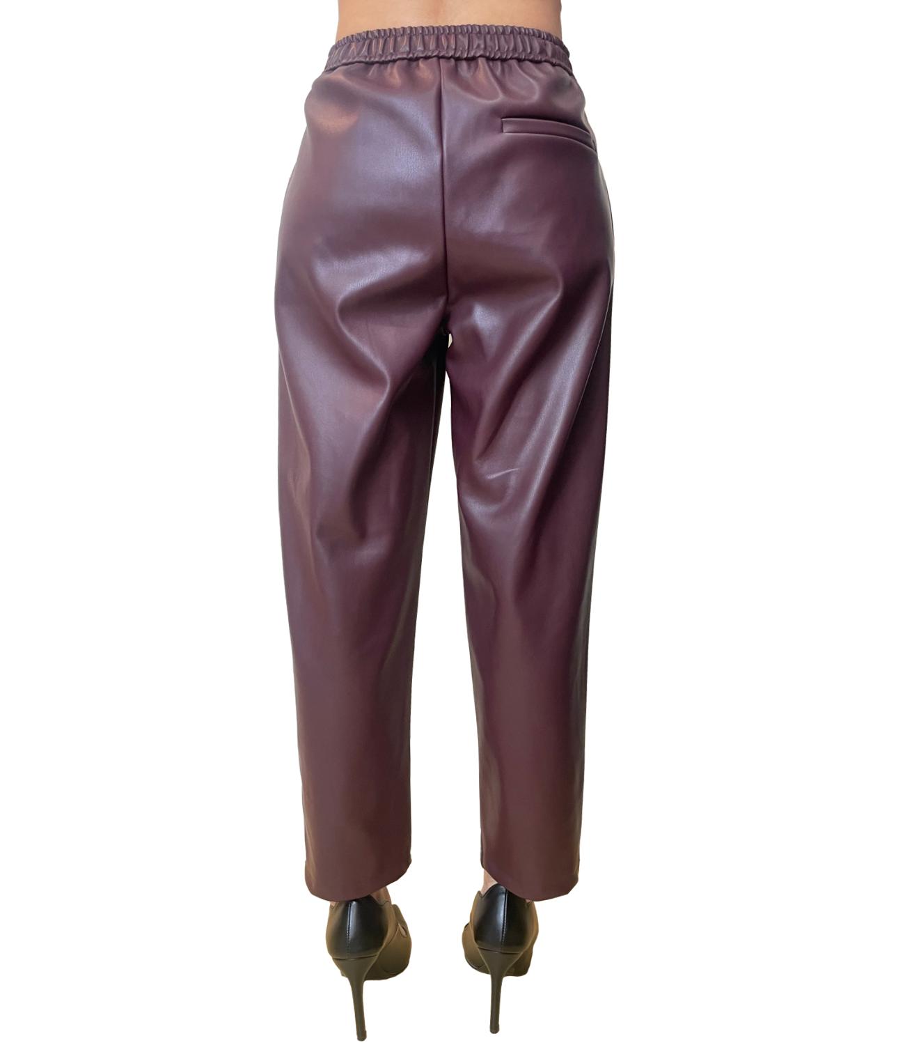 Vicolo Pantalone Ecopelle Bordeaux Donna