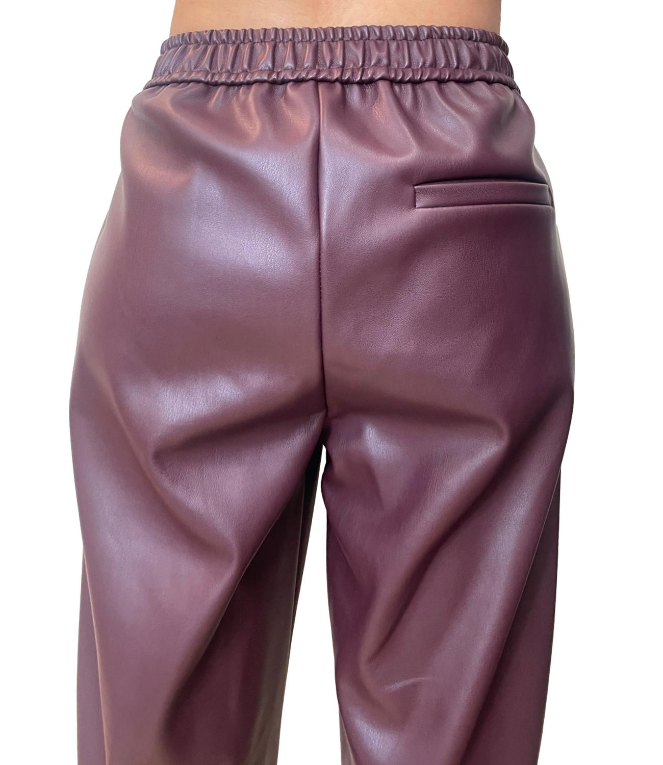 Vicolo Pantalone Ecopelle Bordeaux Donna