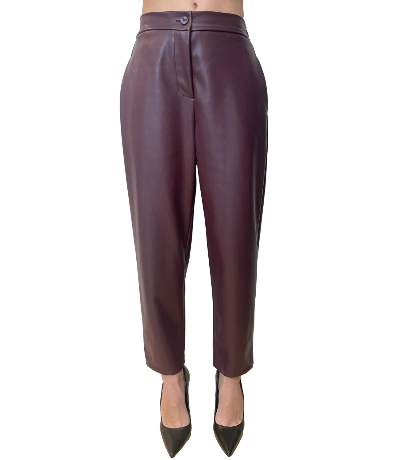 Vicolo Pantalone Ecopelle Bordeaux Donna