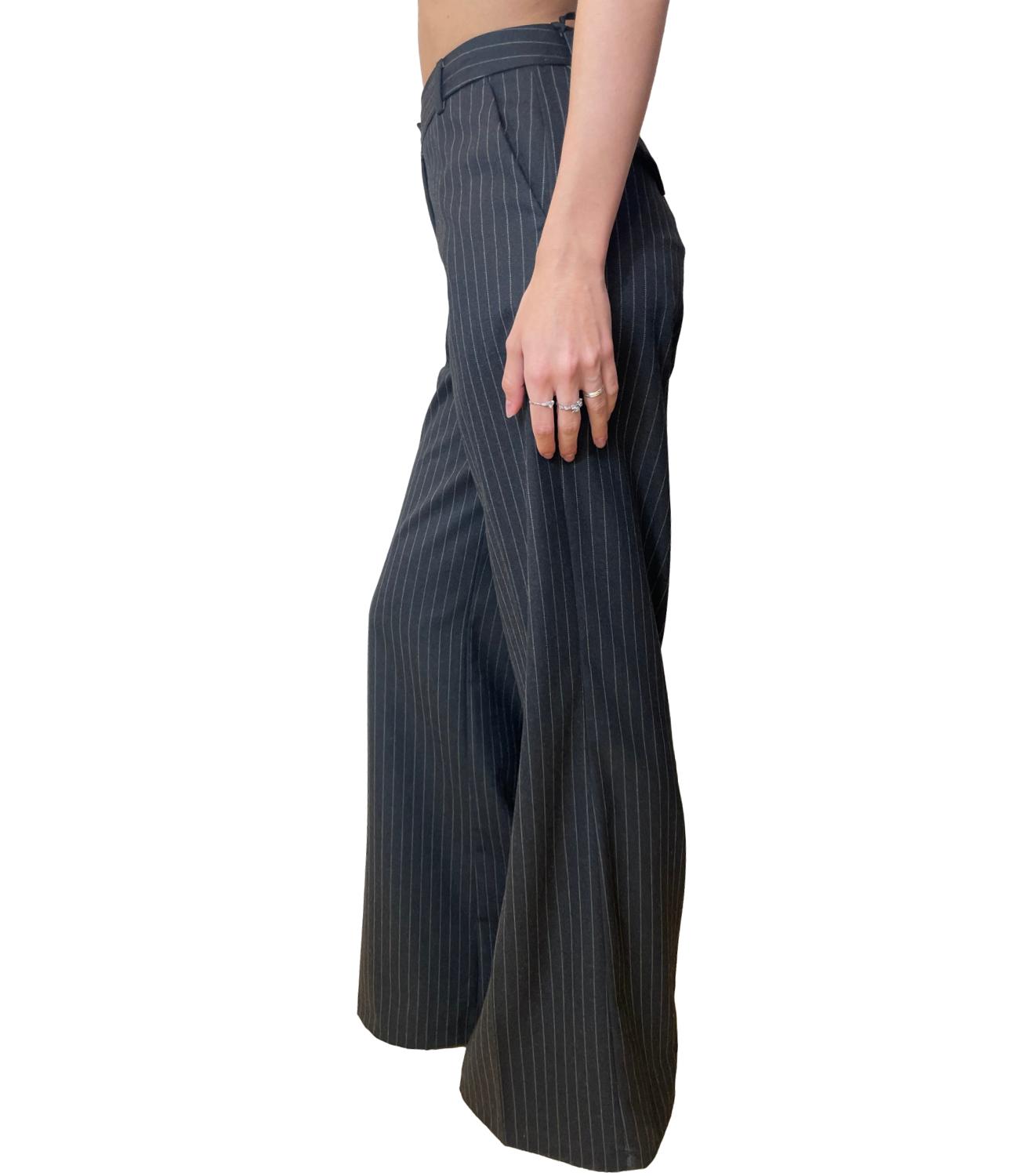Vicolo Pantalone Gessato Grigio Donna